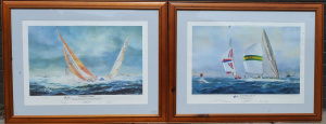 Lot 2 - 2 x Framed Signed Lt Ed Americas Cup Prints - Australia II signed by Joh