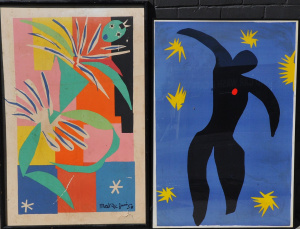 Lot 17 - 2 x large Framed Matisse Pictures - large AF (damaged) Colour serigraph