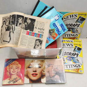 Lot 21 - Box vintage Books & Ephemera inc Marilyn Munroe HC books, Elizabeth Lot 21 - Box vintage Books & Ephemera inc Marilyn Munroe HC books, Elizabeth