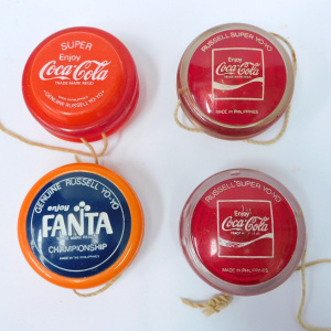Lot 35 - Group of retro branded Yoyo inc Coca-Cola and Fanta