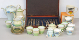 Lot 47 - Mixed Lot inc Mahogany Cutlery Canteen with Mixed Silverware, Boxed Wil