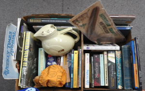 Lot 58 - 2 x Boxes of Books & Other Items incl Electric Ceramic Kettle, Nove