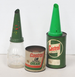 Lot 70 - Group Lot of Vintage Castrol Motor Oil Items inc 1 Metal and 1 Plastic Lot 70 - Group Lot of Vintage Castrol Motor Oil Items inc 1 Metal and 1 Plastic