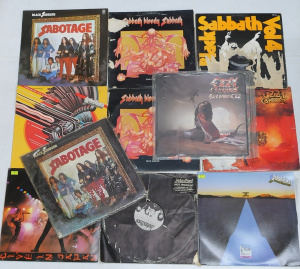 Lot 83 - Group Lot of vintage Heavy Metal Vinyl LP Records inc Ozzy Osborne, Bla