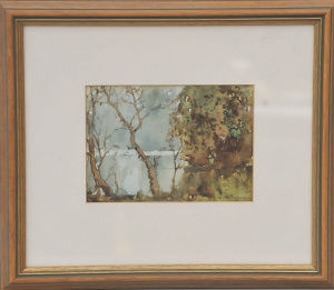 Lot 103 - Matthew James MacNally (1874 - 1943) Small framed Watercolour - Throug