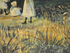 Lot 104 - Dorothy Sutton (1922 - 1986) Gil Framed Oil painting - The Ferry - Sig