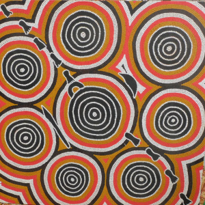 Lot 108 - Shorty Jackson Tjampitjinpa (1950 - ) Large Stretched Aboriginal Oil P Lot 108 - Shorty Jackson Tjampitjinpa (1950 - ) Large Stretched Aboriginal Oil P