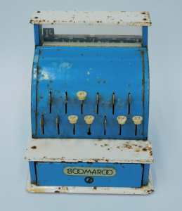 Lot 121 - Pre-Decimal (1966) Boomaroo Toy Cash Register In Working but Poor Cond Lot 121 - Pre-Decimal (1966) Boomaroo Toy Cash Register In Working but Poor Cond
