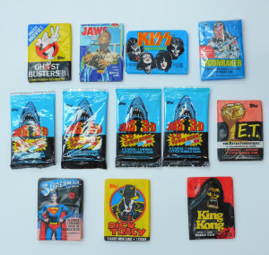 Lot 125 - Group lot of unopened retro Topps collector cards + KISS, inc Superman
