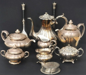 Lot 148 - Group lot of EPNS & Ceramics inc Viners 3 pce EPNS Coffee set, WMF