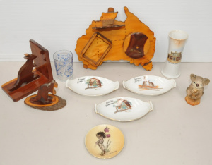 Lot 158 - Group lot of Australiana inc Czech Oval Kangaroos & Kookaburras di