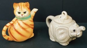 Lot 162 - 2 x Vintage Japanese Novelty Teapots inc Gempo Cat 18cm H & Elepha Lot 162 - 2 x Vintage Japanese Novelty Teapots inc Gempo Cat 18cm H & Elepha