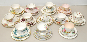 Lot 170 - 12 x Vintage English china trios inc Gainsborough, Queen Anne, Aynsley Lot 170 - 12 x Vintage English china trios inc Gainsborough, Queen Anne, Aynsley