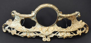 Lot 189 - Vintage French Brass Mantle Clock Surround - Floral pattern 18cm H x 5