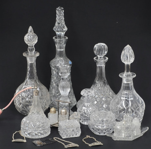 Lot 199 - Group lot of Crystal inc 4 x Decanters, Lidded Bowls, Candle stick, Cr