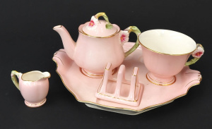 Vintage Royal Winton Pink Pertunia Breakfast set - missing egg cup