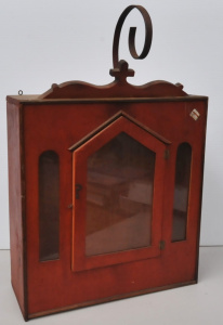 Vintage Wooden Architectural Religious Shrine Cabinet - Free standing & Wal