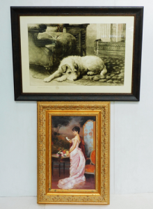 2 Framed Classical Prints inc Gilt Framed The Letter 34cm x 26cm & Herbert D 2 Framed Classical Prints inc Gilt Framed The Letter 34cm x 26cm & Herbert D