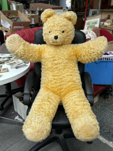 Huge 1960s Jakas yellow washable Teddy Bear - white red printed tag - vg cond 12 Huge 1960s Jakas yellow washable Teddy Bear - white red printed tag - vg cond 12