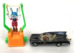 Lot 44 - 2 Vintage toys Corgi die-cast Batmobile and TM The Swingers trapeze bun
