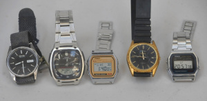 Lot 45 - 5 Vintage Mens Watches inc Seiko 7N43-8111, Seiko Quartz etc