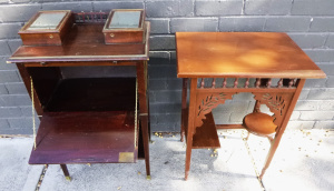 Lot 57 - 2 x Vintage Furniture Items inc, unusual dainty Parlour Cabinet with br