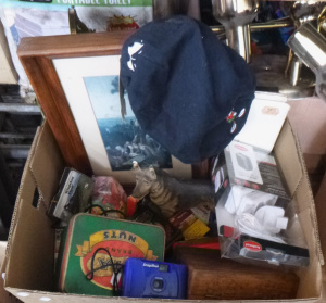 Lot 59 - Mixed box lot inc hand coloured engraving of The Invalid Digger, collec