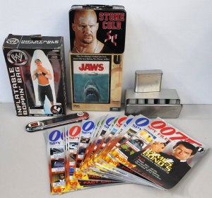 Lot 61 - Mixed box lot of entertainment items inc 007 Spy Files magazines and ca
