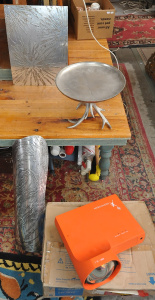 Lot 84 - Group lot Modernist items - 2 x Pieces of Don Shiel Acid Etched Alumini