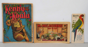 Lot 129 - 3 x pces vintage Australian ephemera - Rosella blotter, 1948 The Sun c