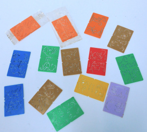 Lot 132 - Group lot of vintage Kellogg's stencil cereal toys inc 2 unopened