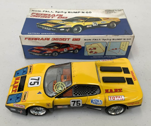 Lot 134 - Non-Fall Mystery Bump'N Go Ferrari 365GT BB pressed tin battery powere