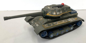 Lot 141 - Pressed tin battery operated M-99 Tank with intact treads and gear sel