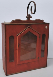 Lot 143 - Vintage Wooden Architectural Religious Shrine Cabinet - Free standing