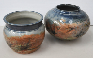 Lot 155 - 2 pces Australian Huntly Studio Pottery inc Jardiniere & Matching