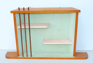 Lot 156 - Mid-century teak wall mounted shadow box - 51cm W x 31cm H