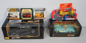 Lot 167 - Group lot boxed of die-cast scale model cars inc 118 Maisto Volkswagen