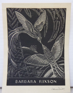 Lot 188 - Adrian George Feint (1894 - 1971) Unframed Wood Etching - Bookplate fo