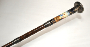 Lot 222 - c1909 Hallmarked London Umbrella - Sterling silver Knob & Mounts w