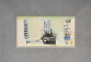 Karlis Mednis (1910 - 1999) Small framed Oil Painting - Cityscape 2 - Signed w I Karlis Mednis (1910 - 1999) Small framed Oil Painting - Cityscape 2 - Signed w I