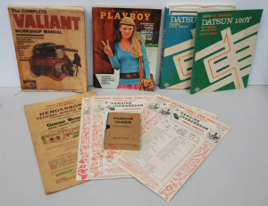 Lot of Retro Items incl PLAYBOY Magazine, Datsun Service Manual, Henderson Tools Lot of Retro Items incl PLAYBOY Magazine, Datsun Service Manual, Henderson Tools