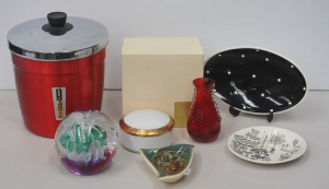 Small Lot of Retro Glass & Ceramics incl Small Whitefriars Ruby Glass Flange Small Lot of Retro Glass & Ceramics incl Small Whitefriars Ruby Glass Flange