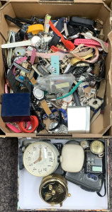 Lot 12 - Box lox inc large quantity of watches and parts inc Quicksilver, vintag
