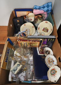 Lot 19 - 2 Boxes Royalty Ceramics, Books & Ephemera inc Royal Winton, Royal
