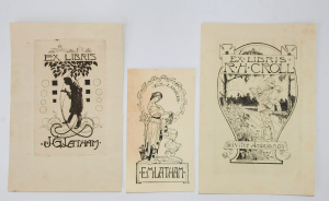 Lot 39 - John Alexander Thomas Shirlow (1869 - 1936) 3 x Unframed Bookplates for