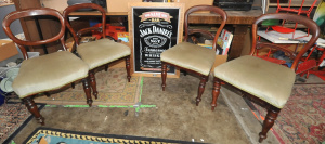 Lot 49 - Set of 4 mahogany Victorian balloon back chairs and a timber and perspe