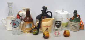 Lot 67 - Box lot of bar items inc whisky jars, decanters, beer mugs etc