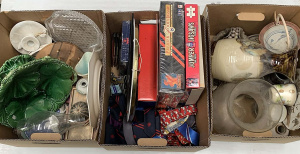 Lot 78 - Large mixed lot of 3 boxes inc Austrlian pottery, Copeland Majolica, Me