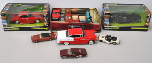 Lot 80 - Group of die-cast scale model cars inc 2 boxed 124 Maisto Design (1970