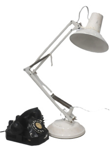 Lot 85 - Superlux Desk Lamp & Unusual Black Rotary Phone
